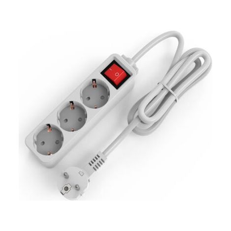 royaluxe -Multiprises 3 Prises Extension D'alimentation de 3G1.0m㎡ 1.5 Mètre Câble et Interrupteur et Sécurité Enfant Blanc Prise de Type Prise européenne (1/3)