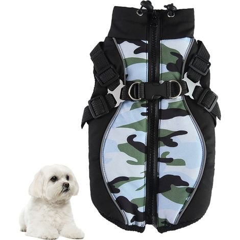 Manteau d'hiver pour chiot - Veste chaude camouflage pour chiot - Vêtements pour chiot adaptés à l'intérieur et à l'extérieur (1/5)