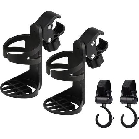 Lot de 2 porte-gobelets universels – Ajustables – Rollator, fauteuil roulant, poussette, vélo (1/4)