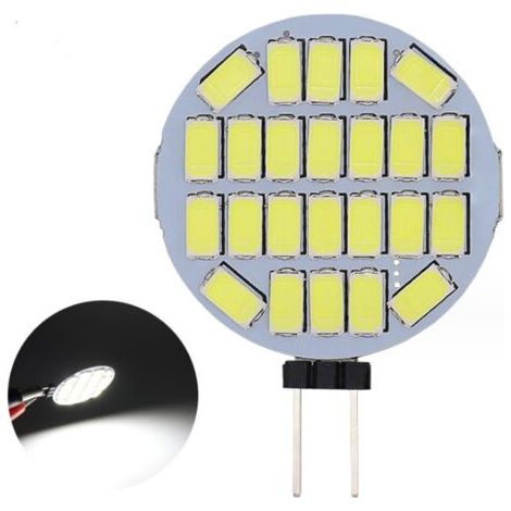 royaluxe-G4 Ampoule Ronde LED 3W, AC12-24V, 300LM Blanc Chaud 3000K, 24x5630 SMD, Non-Dimmable, LED pour Lumière d'armoire, Éclairage, Éclairage Encastré, Lot de 6