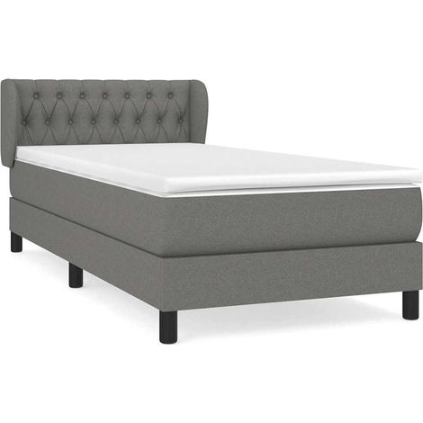 Maison Exclusive - Boxspringbett mit Matratze Dunkelgrau 90x200 c (1/5)