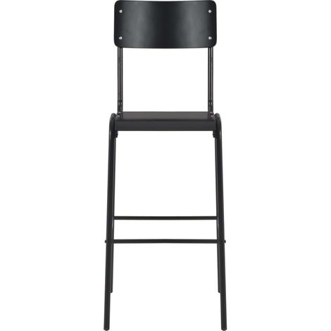 Lot de 2 Tabourets de bar,Chaise de bar noir contreplaqué solide et acier CFW632122 (1/5)