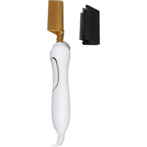 Peigne chauffant électrique sûr, fiable, pratique et double tension, chauffe rapide, idéal comme cadeau (prise américaine). (1/5)