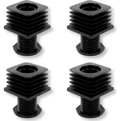 – Lot de 4 embouts rentrants carrés 40 x 40 mm – Ajustables pour réglage précis de pieds de meubles – Plastique polyamide 6 durable (1/2)
