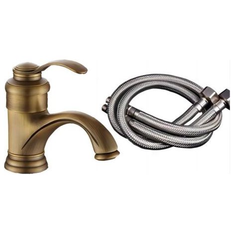 CCYKXA Antique Rétro Robinet De Bain Bassin De Style Européen Froid Salle De Bains Lavabo Robinet Bronze Décoratif Rétro Bouilloire Pulvérisation Peinture Soleil Bureau Bar Salle De Bains Lavage Des M (1/5)
