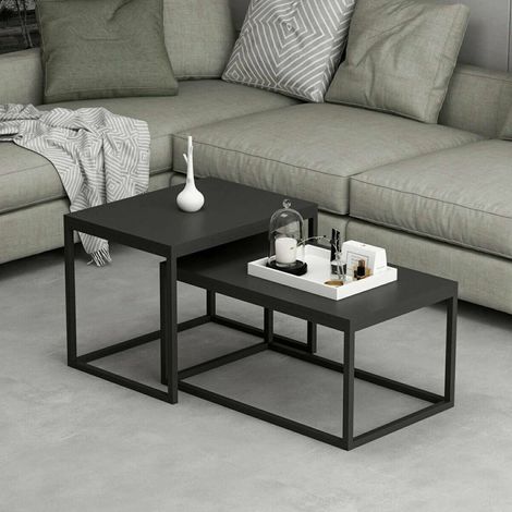 Mesa de Centro Liro, Rectangular, 37x72x45h cm Negro (1/5)
