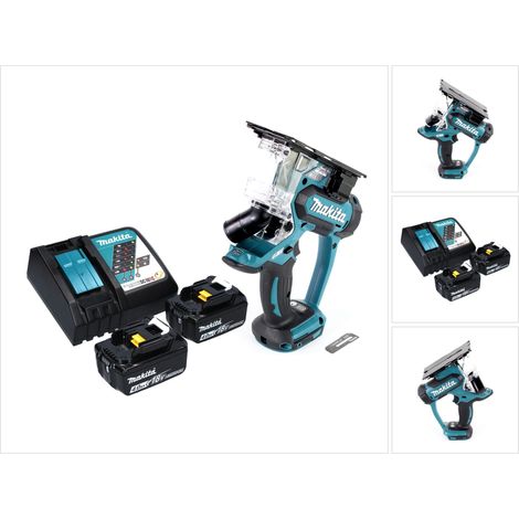 Makita DSD 180 RM Sega per cartongesso a batteria 18 V + 2 batterie da 4,0 Ah + caricabatterie