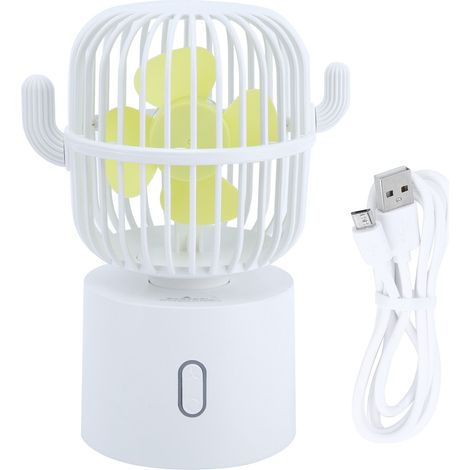 USB Charging Desktop Mini Fan Home Office Travel Portable 3 Speed Adjustable FanWhite (1/5)