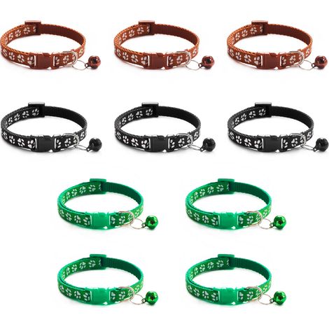 Collier D'Identification Pour Chiot - Nylon Souple Réglable Avec Anneau En Métal - Pour Chiots Et Chatons - Lot De 10 (1/5)