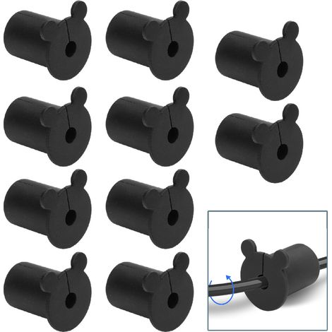 Prensaestopas de silicona para cables Ethernet – 10 unidades – 25,4 mm – Negro – Para abertura de 1 pulgada – Protección de satélite (1/5)
