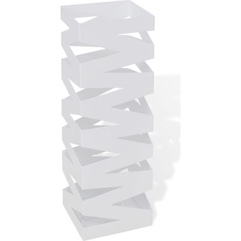 vidaXL Portaombrelli Bastoni Passeggio Quadrato Acciaio 48,5 cm Bianco