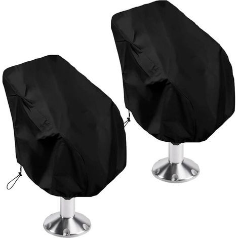 Fundas protectoras de 2 piezas para asientos de yate al aire libre, fundas impermeables para asientos marinos, funda antipolvo para el asiento del timón central del yate (1/4)