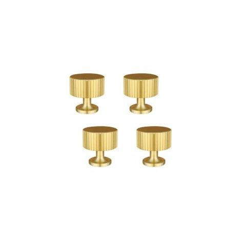 4 Pièces Poignée De Porte, Avec Vis, Boutons De Meubles En Or, Boutons Armoire Ronds, Boutons De Porte d'Armoire, Boutons De Tiroir En Laiton Doré, Pour Armoires, Placards, Salle (28x28mm) (1/5)