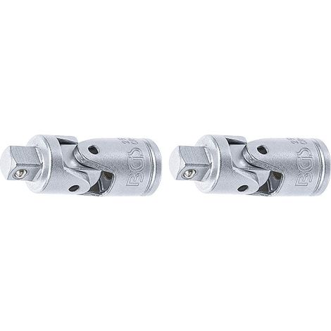 Lot de 2 Articulation à cardans 6,3 mm Carré mâle Acier chromé Outil mécanique
