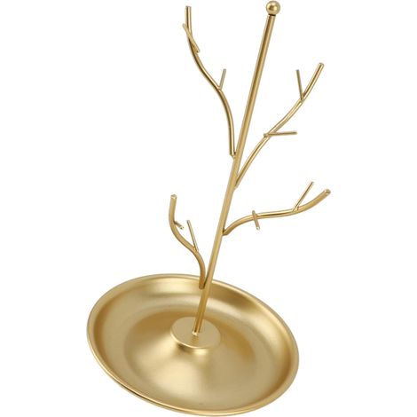 Présentoir à Bijoux – Organisateur de Bijoux élégant en Forme d'arbre pour Colliers, Boucles d'oreilles et Bracelets – pour les Femmes et la Décoration de la Maison (GOLD) (1/5)