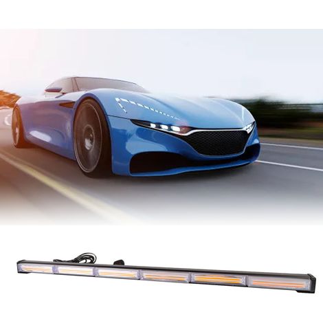 (Exklusiv für Mexiko) Einreihige COB-Blinklichtleiste für Autos, lange Fahrzeugdach-Signalleuchte, 6 Hochleistungs-LED-Elemente, Kühlergrill-Begrenzungsleuchte (89 cm, gelb) (1/5)
