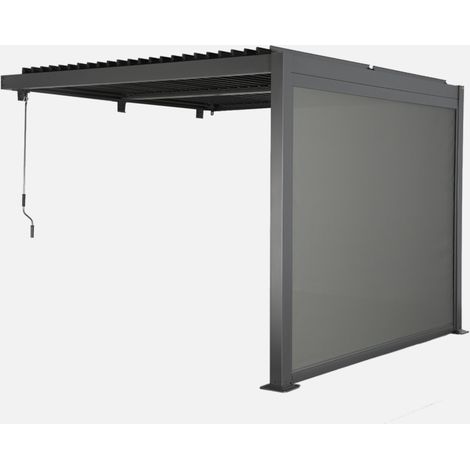 Pergola bioclimatica in alluminio addossata 3x3m + 1 tenda 3m Palace (1/5)