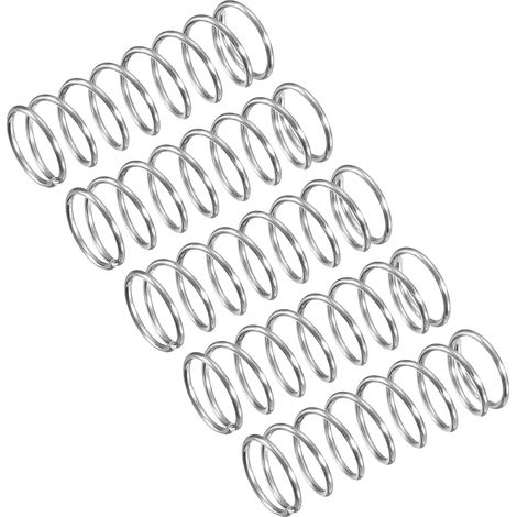 5 - Ressort De Compression - Acier Inoxydable 304 - Résistance Mécanique Élevée - Pour Réparations Et Projets Mécaniques - Ton Argenté - 7mm X 20mm (1/5)