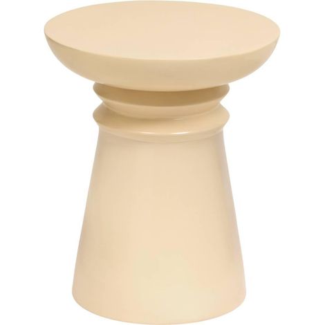 Table d'Appoint Totem "Jaya" 43cm Ivoire (1/5)