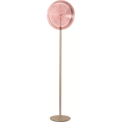 Piantana a LED JOKEY in metallo e vetro decorato Rosa H170 cm (1/4)