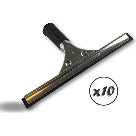Raclette lave vitre inoxydable 25-35-45 cm Lame caoutchouc amovible - Lot de 10 - Largeur 25 cm (1/5)