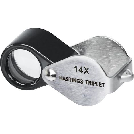 Magnifier 14X Folding Metal Lens Optical Triplet Glass Magnifying Glass for Diamonds Coins (1/5)