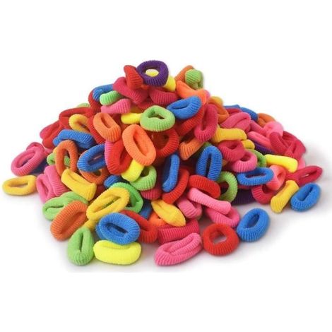 Élastiques à cheveux - Non spécifié - Lot de 400 - Multicolore - Pour bébés et enfants - Haute élasticité (1/4)