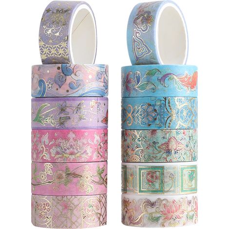 12 rouleaux de ruban adhésif de la série Fanhua, ruban de masquage décoratif Pastel s (1/5)
