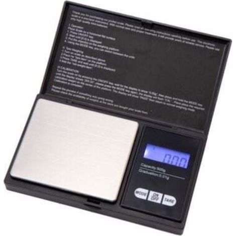 Balance de grammes numérique avec plateau 500g x 0.01g, balance alimentaire de précision, balance à bijoux, avec écran LCD rétroéclairé (1/3)