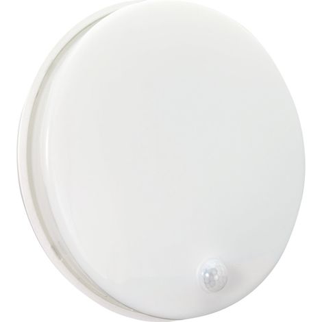 Hublot LED Rond Blanc, 15W, 1600 lumens, IP54, 4000K blanc-neutre, crépusculaire, détecteur de mouvement, connecteur rapide, garantie 5 ans - Tibelec (1/5)