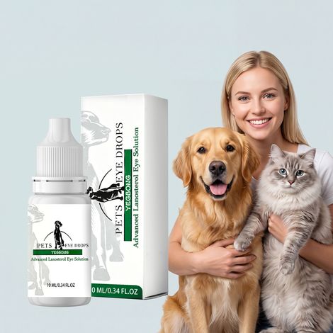 Gouttes oculaires douces pour animaux, hydratantes et nettoyantes, pour un soin quotidien confortable des yeux de votre animal -- 10 ml (1/5)