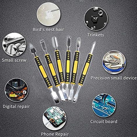 6-teiliges Werkzeugset zum Zerlegen von Mobiltelefonen, Metallhebel, Elektronikreparaturset für Tablets, Laptops und elektronische Geräte. (1/5)