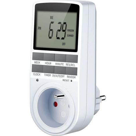 Programmierbare Steckdosen, elektrischer und digitaler Steckdosen-Programmierer, digitaler Steckdosen-Timer mit großem LCD-Display, 10 tägliche und wöchentliche Programme mit Diebstahlschutz-Zufallsmo (1/3)