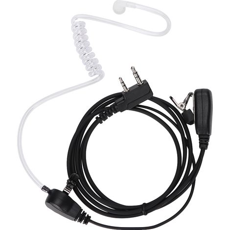 Auricular con tubo acústico, botón PPT con bloqueo, sonido nítido, cable largo, conector robusto, para walkie-talkies. (1/5)