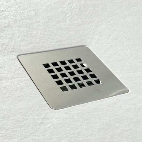Plato de ducha resina CENTRO BLANCO  110x150 cm rejilla inox