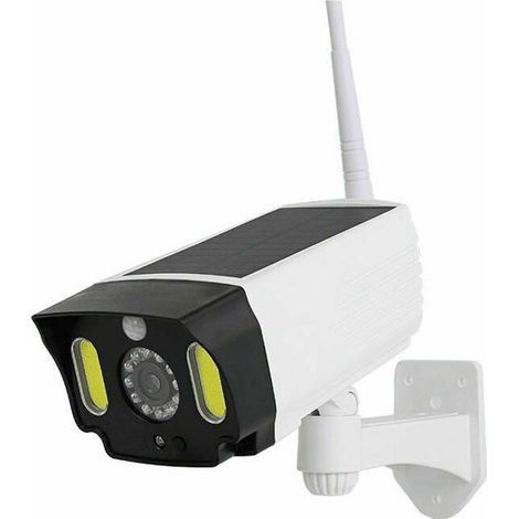 Caméras de sécurité et antivol factices d'extérieur avec panneau solaire et détecteur de mouvement. Caméra de surveillance LED étanche avec éclairage. (1/5)
