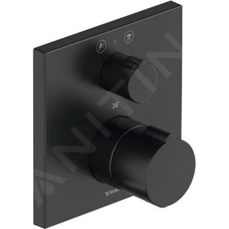 Thermostat de douche DU C.1 UP avec vidange, sortie à 94 mm, 150 mm, noir mat (1/2)