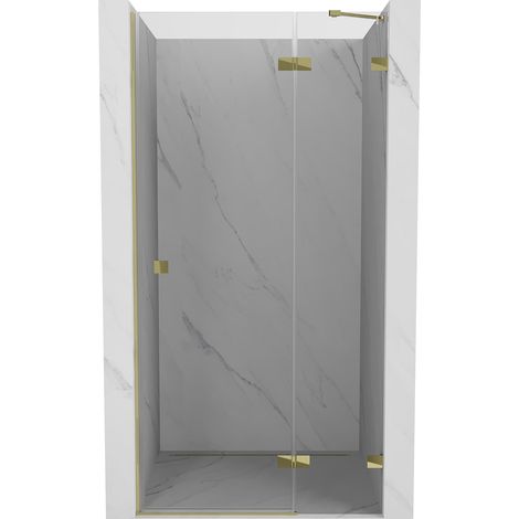 Mexen Lunar puerta de ducha abatible derecha 120 cm, transparente, dorado - 834-120-000-50-00-P (1/5)