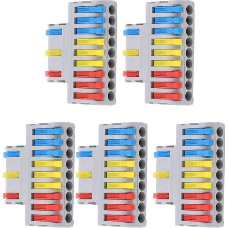 Connecteur électrique 5 pièces, répartiteur de fil à levier SPL-93, bloc de jonction rapide 9 vers 3, borne de connexion sans vis, pour câblage domestique (1/5)