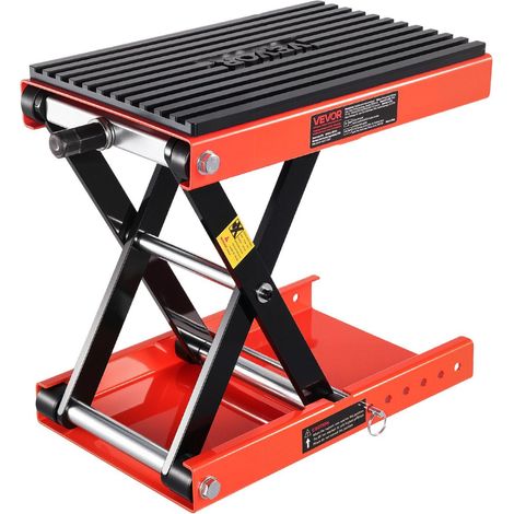 Élévateur moto robuste 544 kg, cric ciseaux réglable 10,4 à 38,1 cm, support acier pour quads et motos tout-terrain. (1/5)