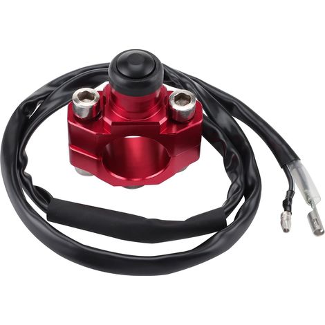 7/8" 22mm Handlebar 2-Wire CNC Kill Stop Replacement Switch for YZ250 YZ450 WR250 WR450 ATV Scooter Quad Motorcycle Dirt Bike, Red