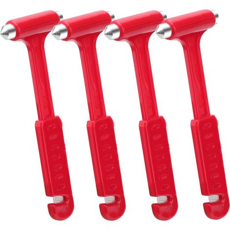 4 Pièces Marteau de Sécurité Voiture Multifonctionnel Long Manche, Marteau de Sauvetage Voiture Multifonctionnel (1/5)
