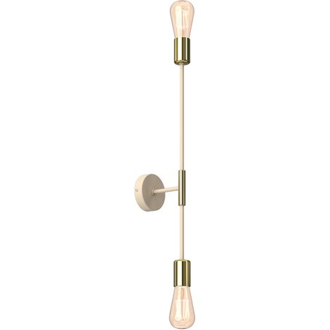 Applique murale industrielle beige et or 2xE27 15W Luminex