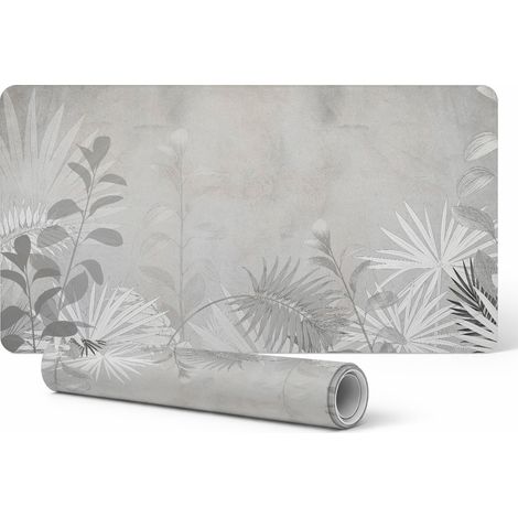 Alfombrilla de escritorio de vinilo con estampado de hojas de plantas, 100x50 cm.