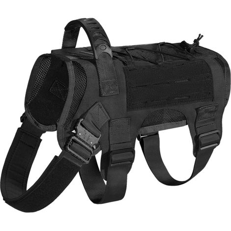 Gilet d'entraînement réglable pour chien avec poignées Noir