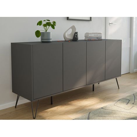 Kommode Maxim 155cm stehend 4 Türen Grafit