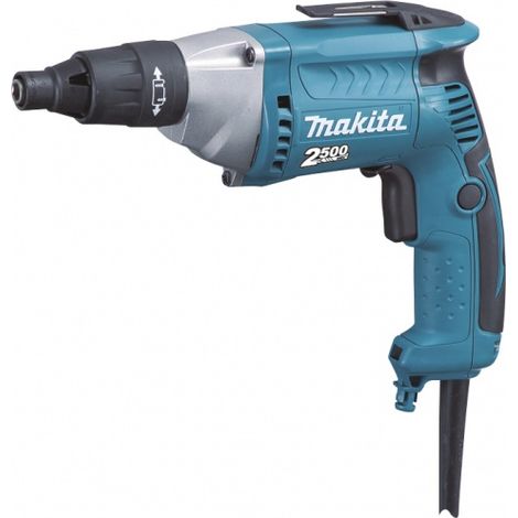 Makita – Visseuse à plaque de plâtre FS2500K – 570W – Réglage de la butée – Éclairage LED – Porte-embout magnétique – Mallette incluse