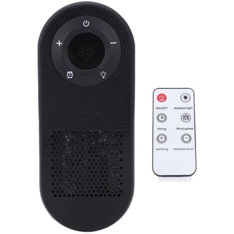 QORVA- Chauffage électrique à brancher, prise murale à distance, faible bruit, avec minuterie, veilleuse pour maison et bureau, ue, 220V (1/5)