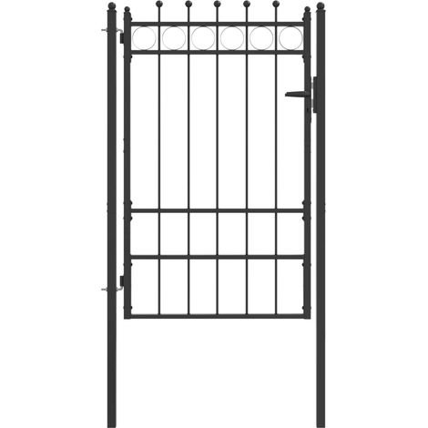 vidaXL Fence Gate HORST 100 x 150 cm Metal Black Lockable (1/3)