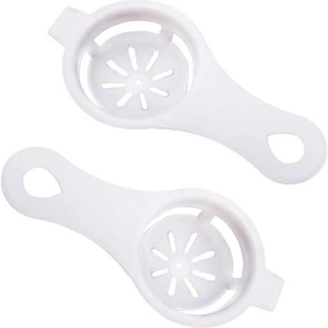 Séparateur d'œuf - Ustensile de cuisine - 2 pcs - Plastique - Blanc - 6x13cm (1/4)